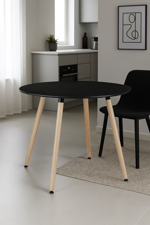 Czarny matowy blat stołu z płyty MDF 18 mm odporny na zarysowania