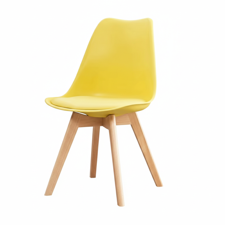 Ergonomiczne żółte siedzisko z miękką poduszką z ekoskóry png.png