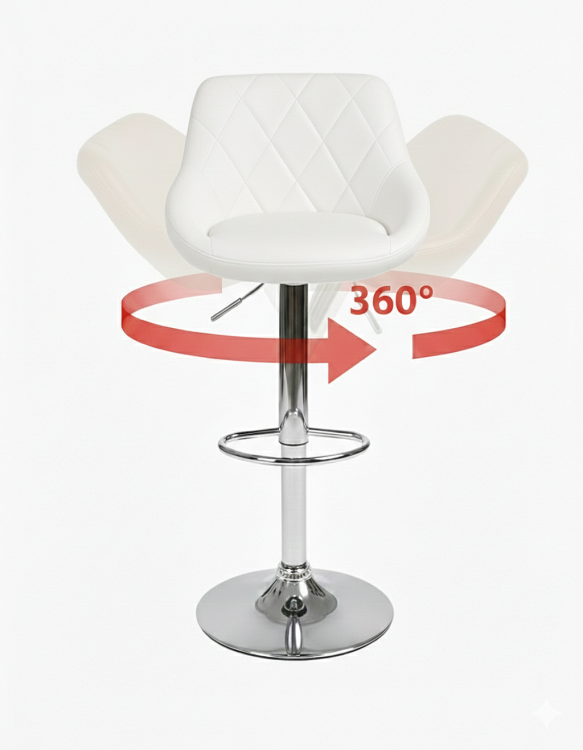 Chromowana podstawa hokera z podnóżkiem i dźwignią regulacji wysokości.png