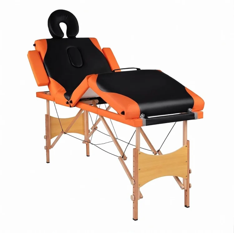 Nowoczesny stół do masażu czarno-pomarańczowy 4-segmentowy na białym tle.jpg