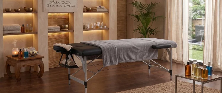 Profesjonalne łóżko do masażu na aluminiowym stelażu w eleganckim gabinecie SPA.jpg
