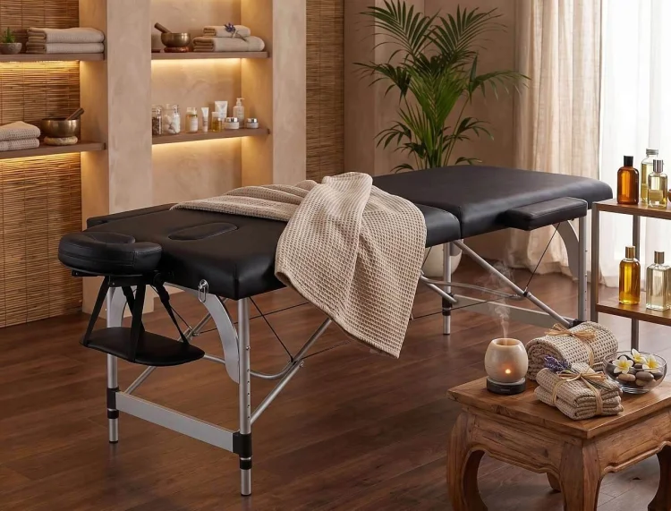 Składany stół do masażu w kolorze czarnym – idealny do masażu relaksacyjnego i fizjoterapii.jpg